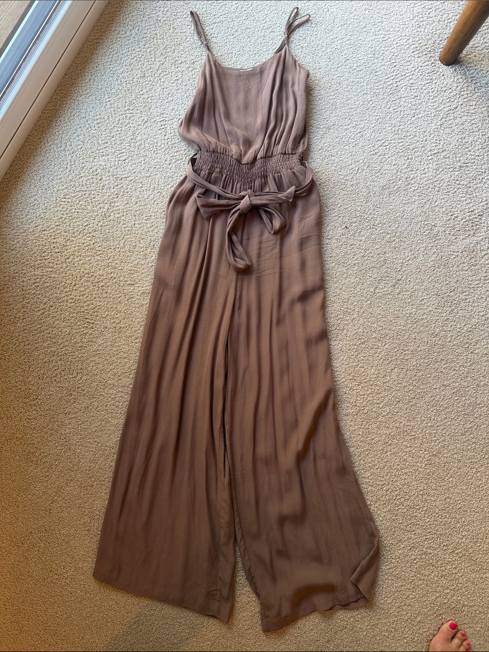 BE COOL Sleeveless Wide-Leg Jumpsuit in Mauve Brown